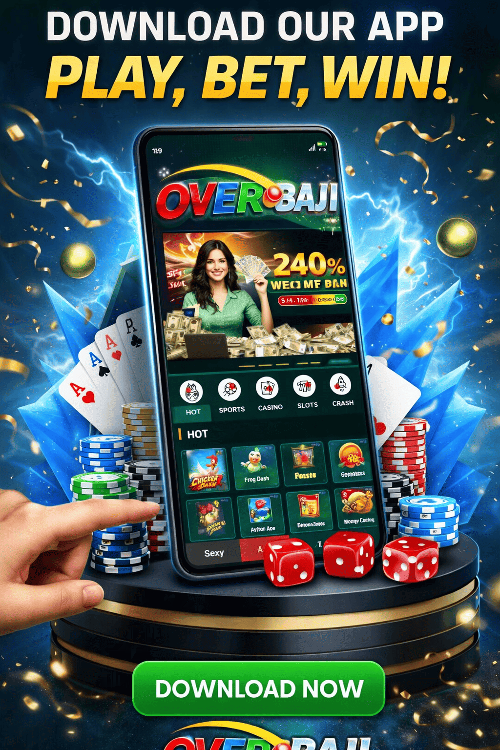 OVERBAJI App on Phone